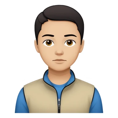 Create a stylized illustration of this person using the previously referenced comic style. Bold black outlines, flat colors, graphic novel look, neutral standing pose, consistent face proportions. sticker