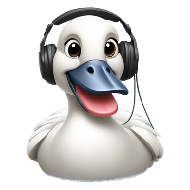 goose playing videogames with headset on sticker
