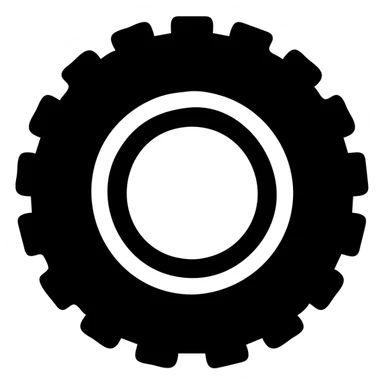 motocross tire solid black icon sticker