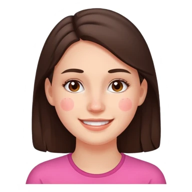 brunette with pimples on her cheek and forehead, still smiling sticker