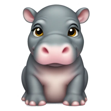 a baby pygmy hippo (moo deng)  sticker