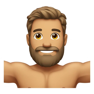 Man armpit shirtless with beard sticker