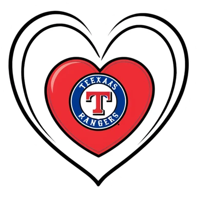 Texas Rangers Heart sticker
