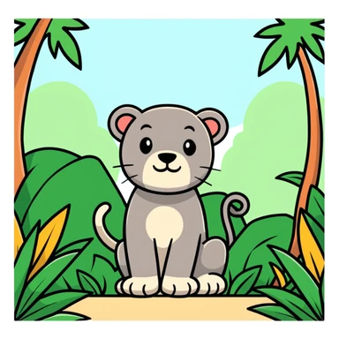 Leon on the top in the jungle sticker