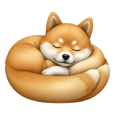 Sleeping shiba inu shaped like a cylinder  sticker