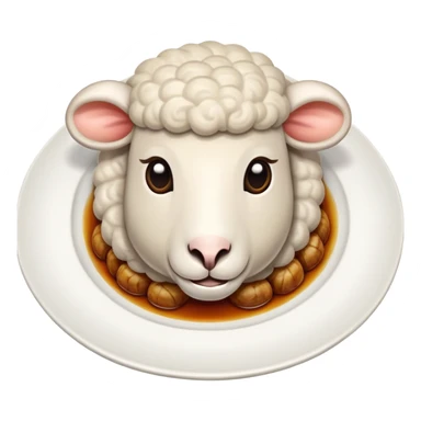 Sheep head dish on a plate sticker