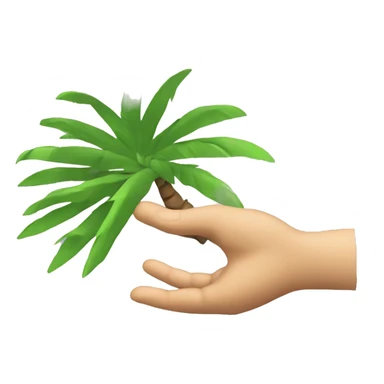 Generate a side view of the palm sticker