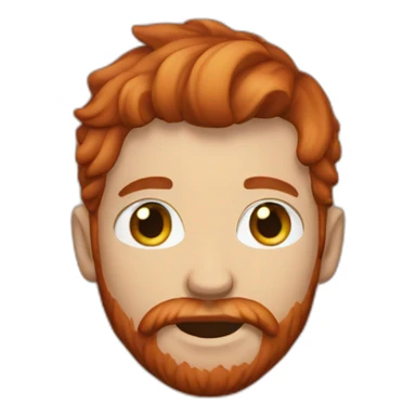 red haired man with beard hugging sticker