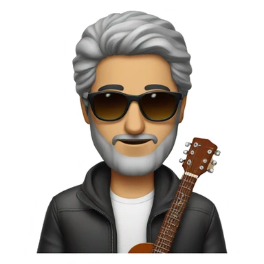 An Iranian man with sunglasses and guitar electronic  sticker
