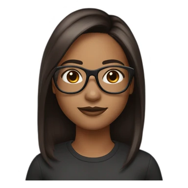 medium skin girl with rose gold glasses and black to brown hair sticker