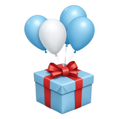 Please make light blue and white balloons too, make several and tie them to a gift sticker