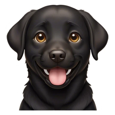 Cinematic Comical Black Labrador Portrait Emoji, Head tilted dramatically with an exaggeratedly amused expression, featuring a sleek black Fur with a glossy finish, wide, expressive brown eyes filled with playful disbelief, Simplified yet hilariously expressive features, highly detailed, glowing with a slightly sassy glow, high shine, dramatic yet playful, stylized with an air of cheeky mischief, bright and endearing, soft glowing outline, capturing the essence of a spirited and over-the-top companion, so meme-worthy it feels like it could side-eye its way into internet fame instantly! sticker