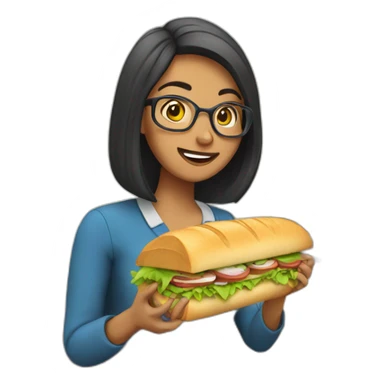 Teacher Lubna eating sandwich sticker
