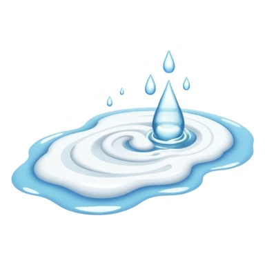 a puddle of white and clear liquid sticker