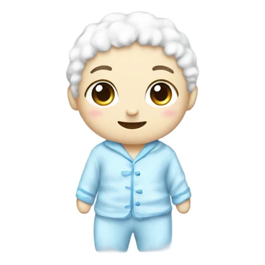 pajamas cute with colour of soft sweet blue and added colour white sticker