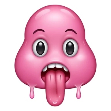 Tongue with drool sticker