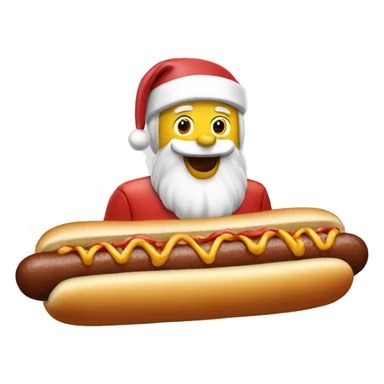 Santa eating hotdog sticker