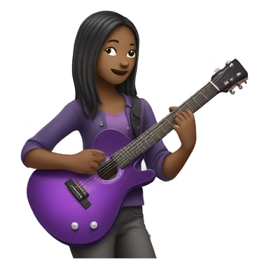 girl playing purple guitar sticker