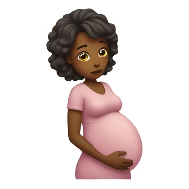 sad pregnant woman sticker