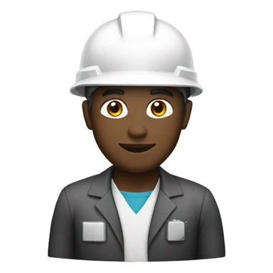 black engineer with white helmet sticker