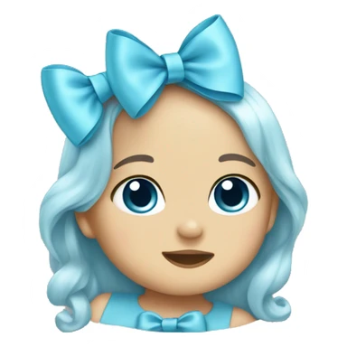 baby blue bow sticker