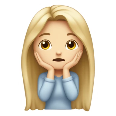  White girl covering face in hands sticker