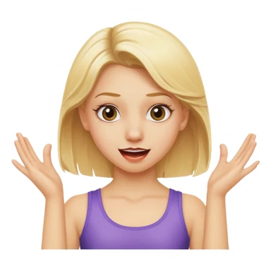 A blonde girl at dance class with a silly face sticker