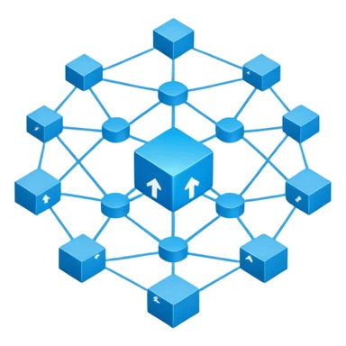 circular network with packages as nodes at intersections sticker