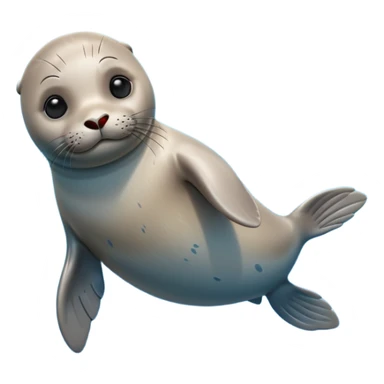 A 3D cartoon seal swimming with visible flippers, calm blue water, soft sunlight, Memoji-style realism. sticker