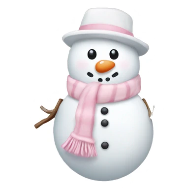 Cute white and light pink snowman sticker