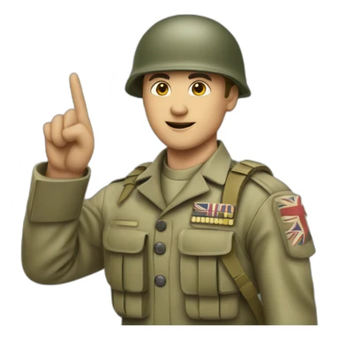 British army soldier pointing sticker