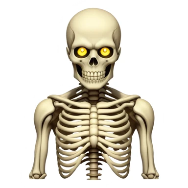 Eren Jeager's Founder Titan, skeletal giant with ribs showing, glowing eyes sticker