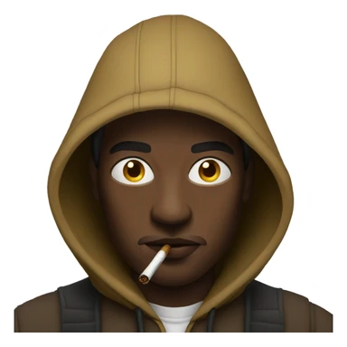 Hood man smoking sticker