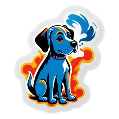 creami adesivi con un cane  che fuma il calumet della pace sticker