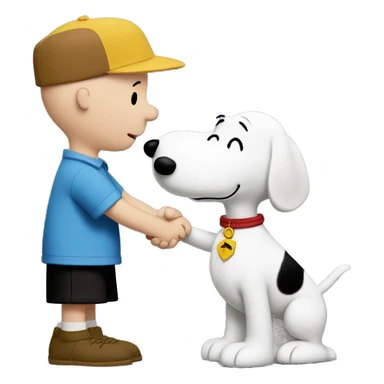 Charlie Brown and snoppy holding hands sticker