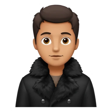 A man wearing black fur  showing his paws sticker