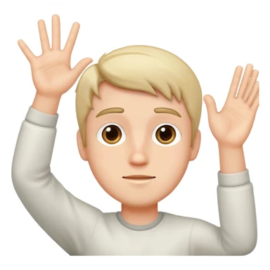 Guy with hands up feigning innocence  sticker