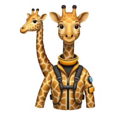 Giraffe in scuba gear sticker
