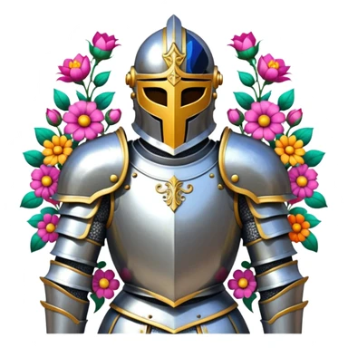 Knight armor  in flowers sticker