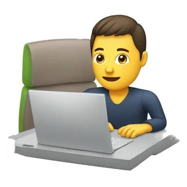 person wih computer written meet on screen  sticker