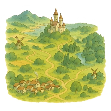 soft colors illustrated map sticker