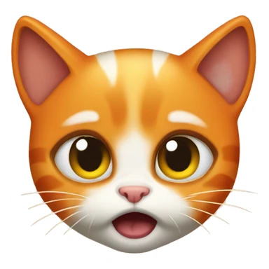 terrified crying orange kitten sticker