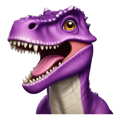 purple carnotaurus with toothy grin sticker