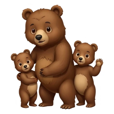 Mama, papa, and baby bear sticker
