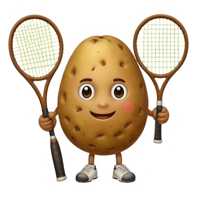 Potato making tennis  sticker