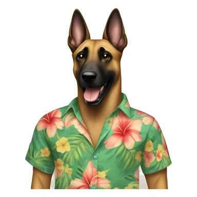 Belgian malinois wearing Hawaiian shirt  sticker