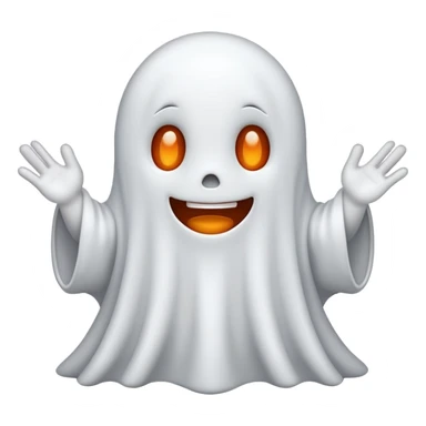 Cute Ghost no mouth doing a podcast sticker
