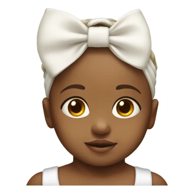 white Baby with bow sticker