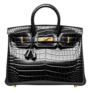 Birkin bag Hermes black crocodile sticker