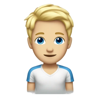 A boy whit drty blonde hair and blue eyes sticker